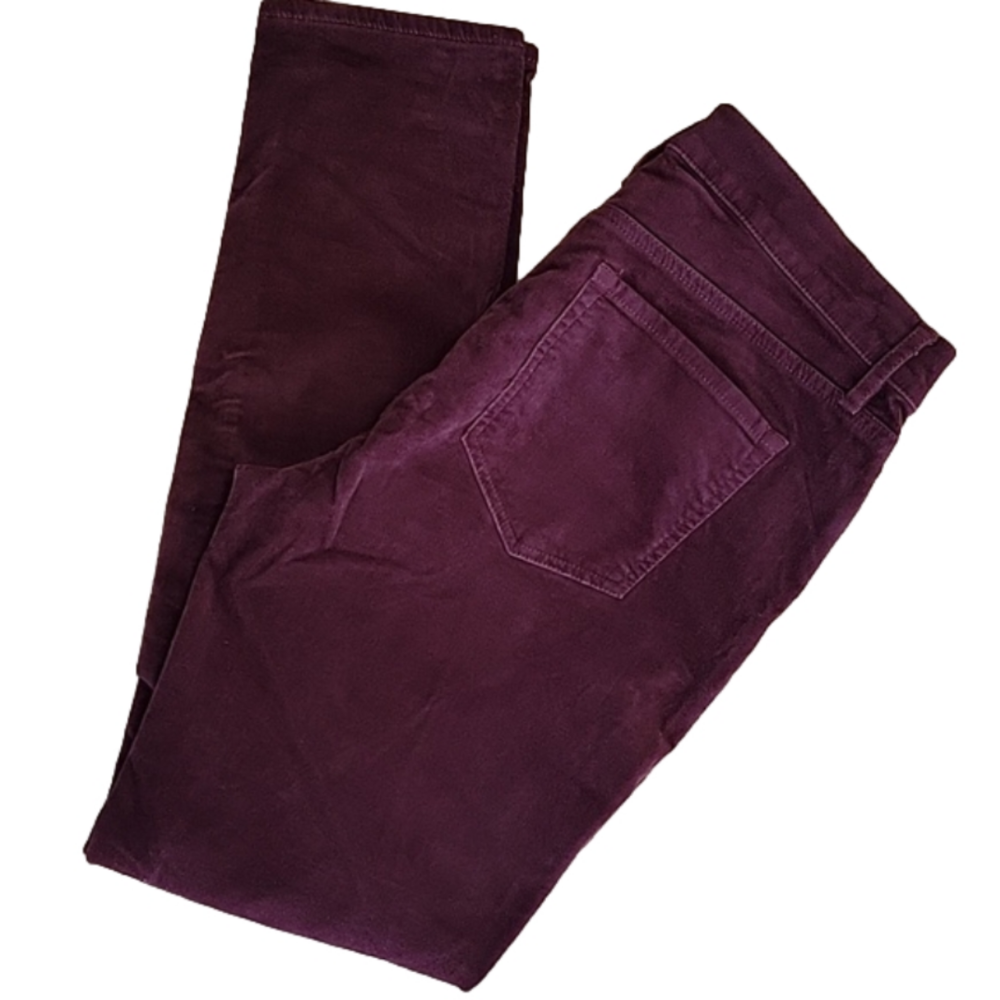 Loft Modern Skinny Burgandy Velvet Jeans Size 10 EUC
